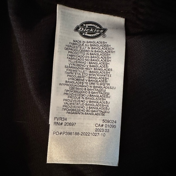 Dickies Women’s Halleyville Corduroy Bib Overalls. Size M Color Black NEVER USED - Picture 10 of 11